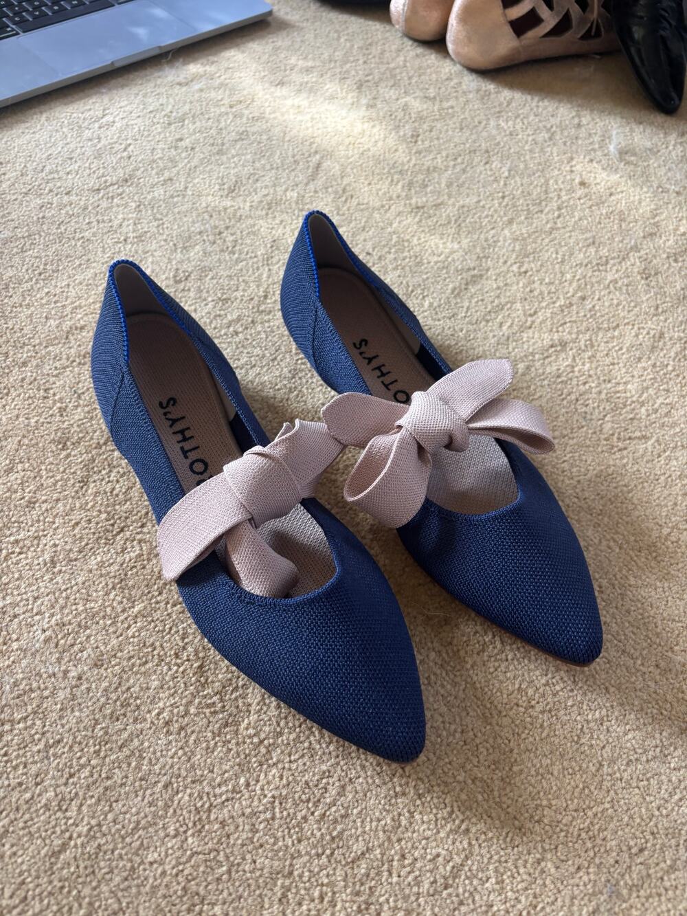 Rothy's The Point Mary Jane Navy Blue Flats